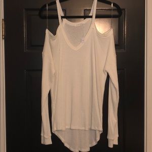 Honey Punch Cold Shoulder Long Sleeved Shirt